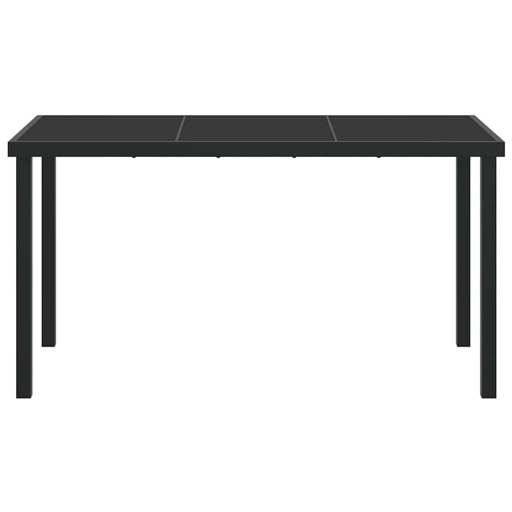 Tavolo da Giardino Nero 140 x 70 x 73 cm Metallo