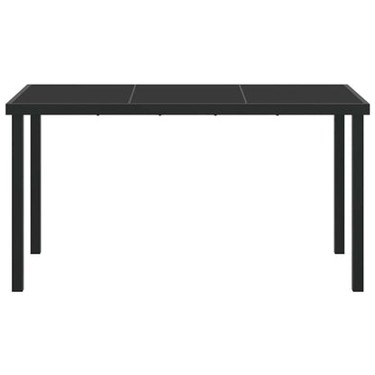 Tavolo da Giardino Nero 140 x 70 x 73 cm Metallo