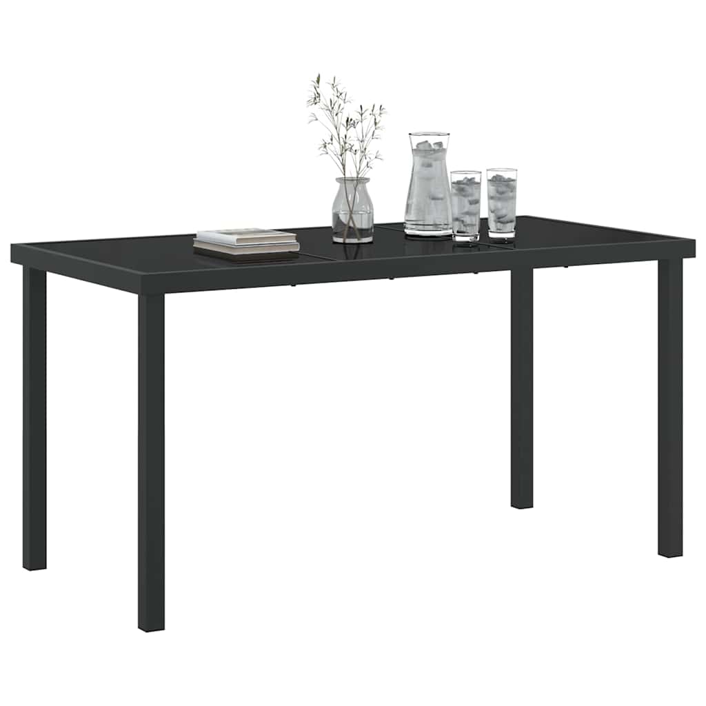 Tavolo da Giardino Nero 140 x 70 x 73 cm Metallo