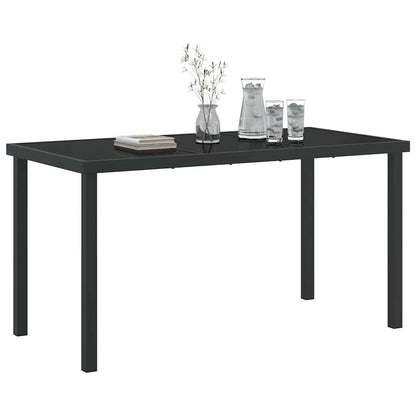 Tavolo da Giardino Nero 140 x 70 x 73 cm Metallo