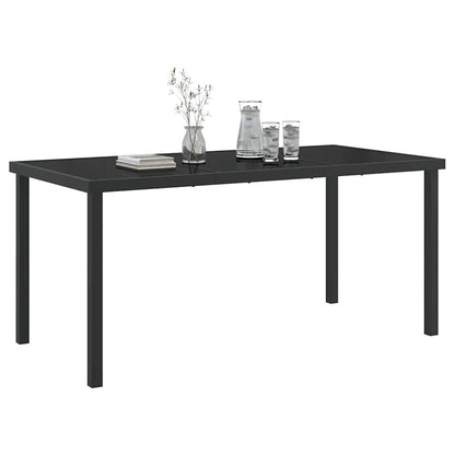 Tavolo da Giardino Nero 160 x 80 x 73 cm Metallo
