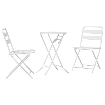 Set Bistro da Giardino 3 pcs Bianco Acciaio