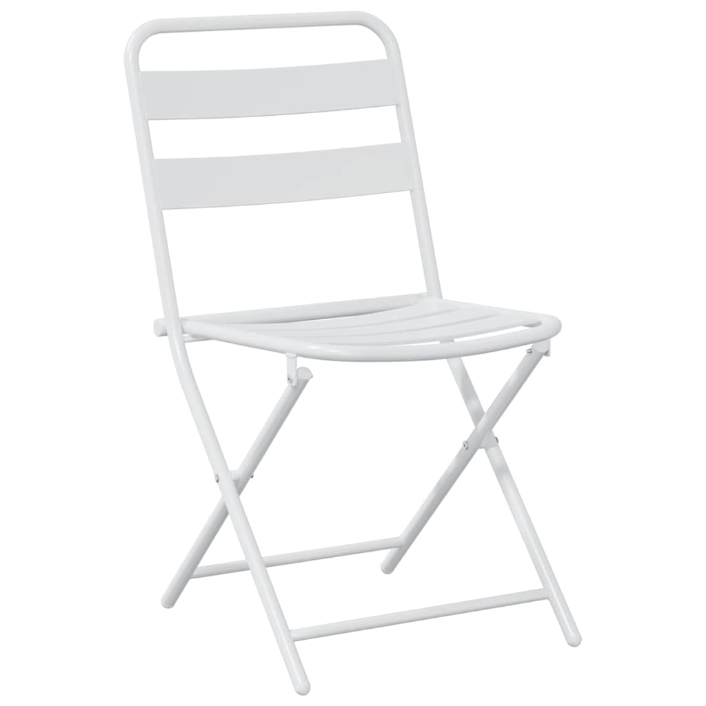 Set Bistro da Giardino 3 pcs Bianco Acciaio
