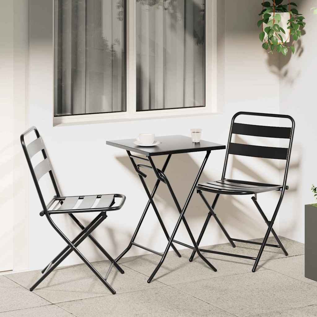 Set Bistro da Giardino 3 pcs Antracite Acciaio