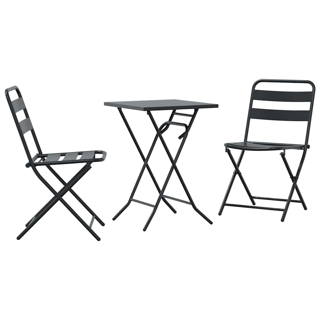 Set Bistro da Giardino 3 pcs Antracite Acciaio