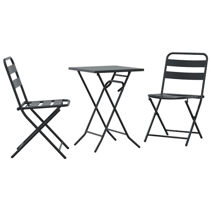 Set Bistro da Giardino 3 pcs Antracite Acciaio