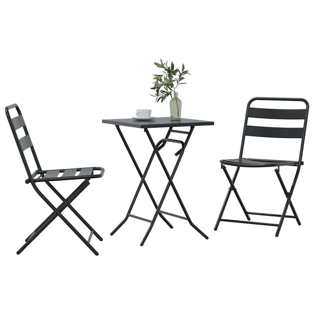 Set Bistro da Giardino 3 pcs Antracite Acciaio