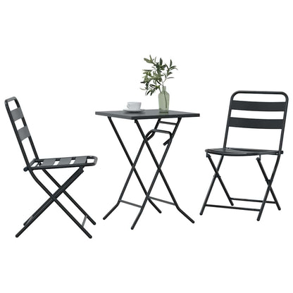 Set Bistro da Giardino 3 pcs Antracite Acciaio
