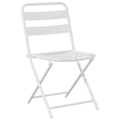 Set Bistro da Giardino 3 pcs Bianco Acciaio