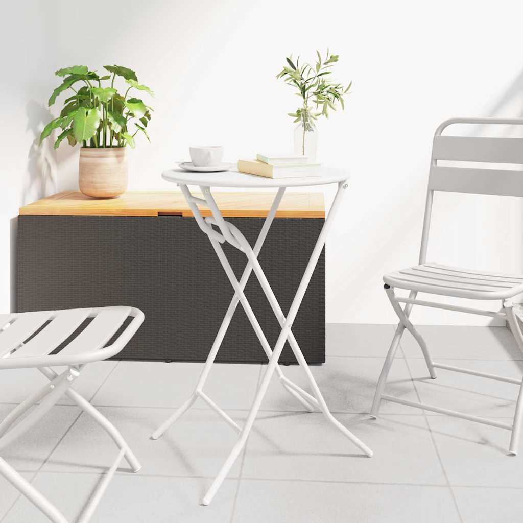 Tavolo da Giardino Bianco 50 x 50 x 72 cm Metallo