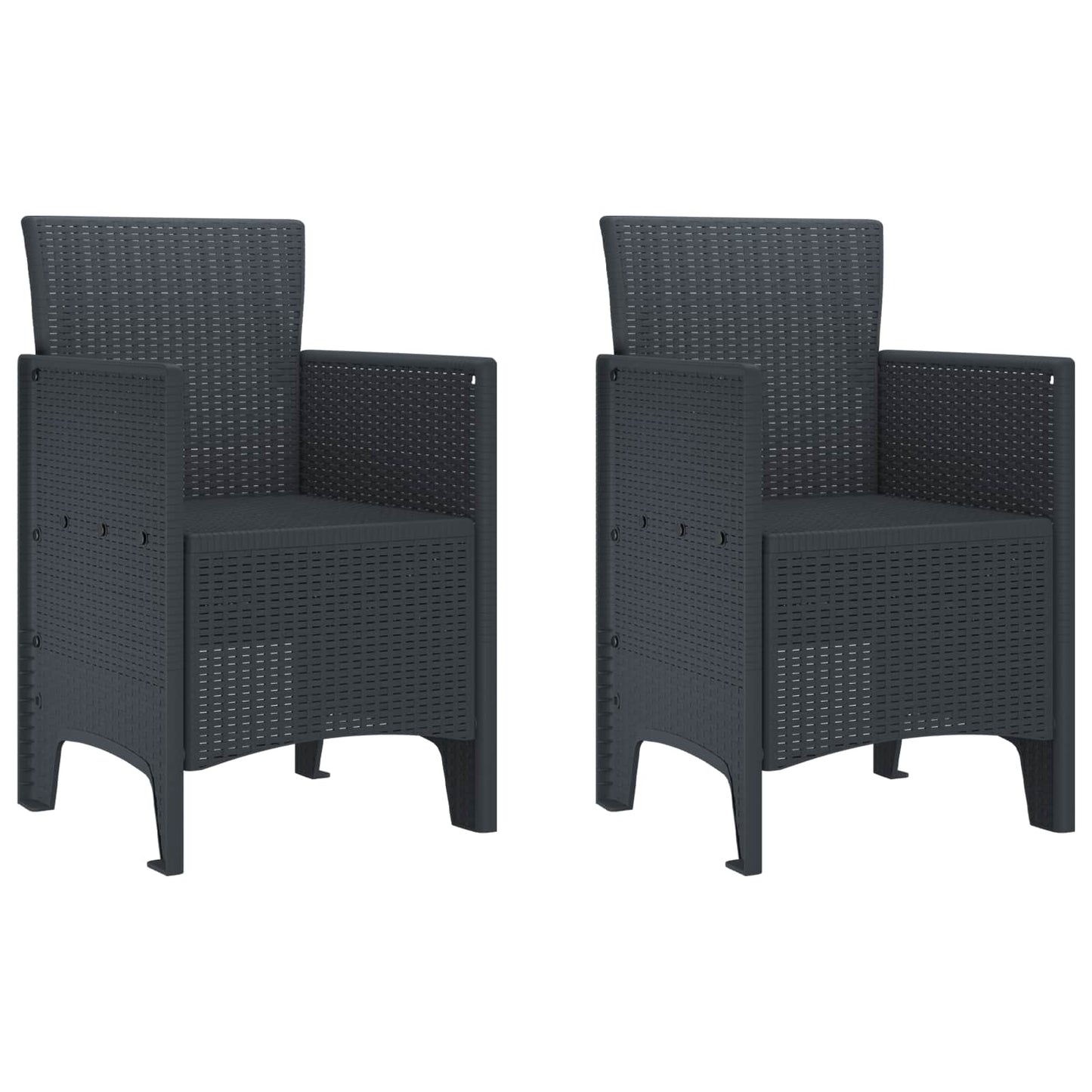 Sedia da Giardino 2 pcs Antracite 53 x 49 x 85 cm Polipropilene