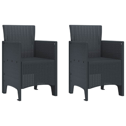 Sedia da Giardino 2 pcs Antracite 53 x 49 x 85 cm Polipropilene