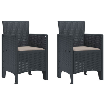 Sedia da Giardino 2 pcs Antracite 53 x 49 x 85 cm Polipropilene