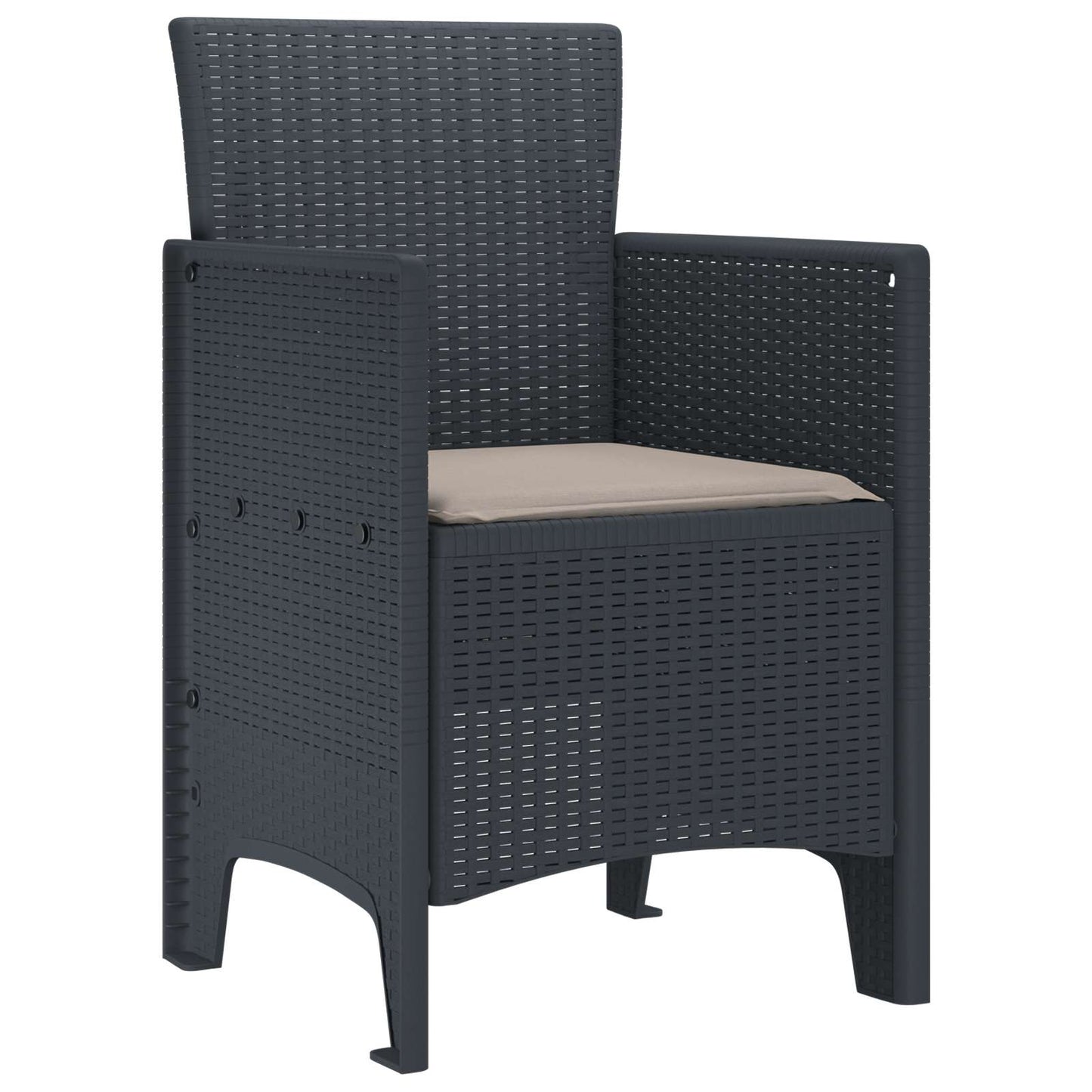 Sedia da Giardino 2 pcs Antracite 53 x 49 x 85 cm Polipropilene