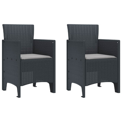 Sedia da Giardino 2 pcs Antracite 53 x 49 x 85 cm Polipropilene
