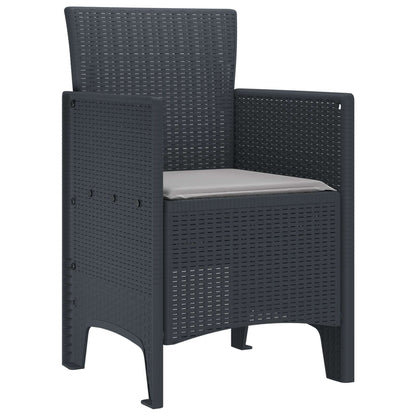 Sedia da Giardino 2 pcs Antracite 53 x 49 x 85 cm Polipropilene
