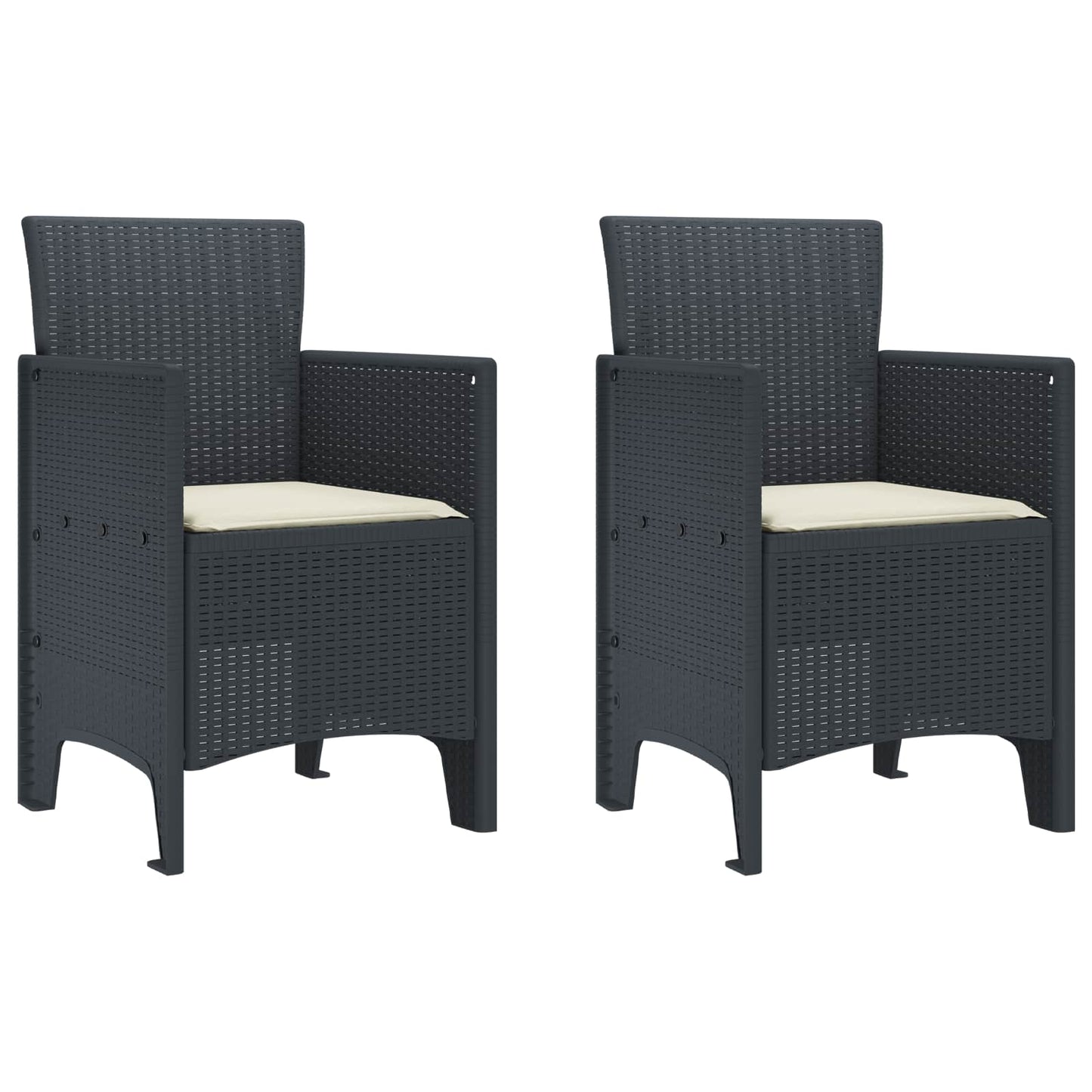 Sedia da Giardino 2 pcs Antracite 53 x 49 x 85 cm Polipropilene
