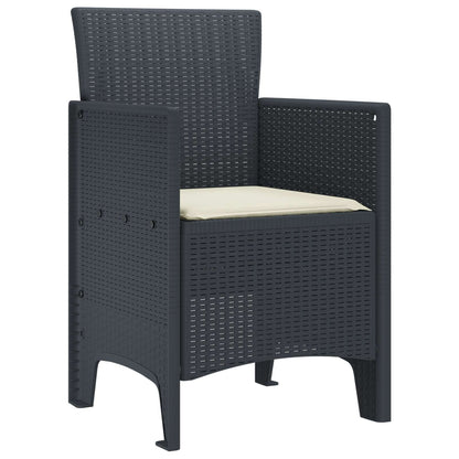 Sedia da Giardino 2 pcs Antracite 53 x 49 x 85 cm Polipropilene