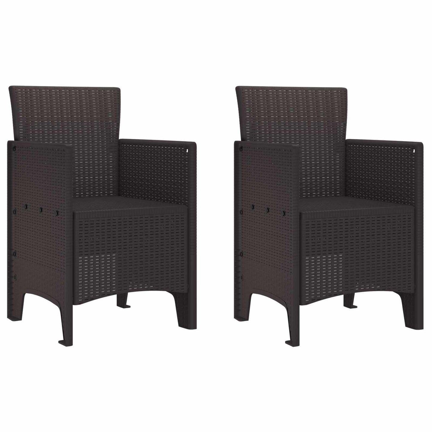 Sedia da Giardino 2 pcs Marrone 53 x 49 x 85 cm Polipropilene