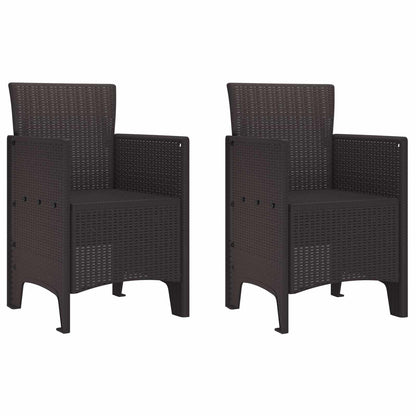 Sedia da Giardino 2 pcs Marrone 53 x 49 x 85 cm Polipropilene