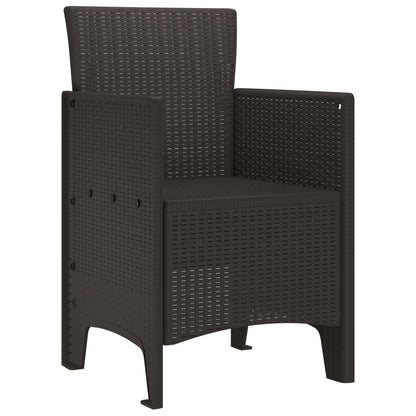 Sedia da Giardino 2 pcs Marrone 53 x 49 x 85 cm Polipropilene
