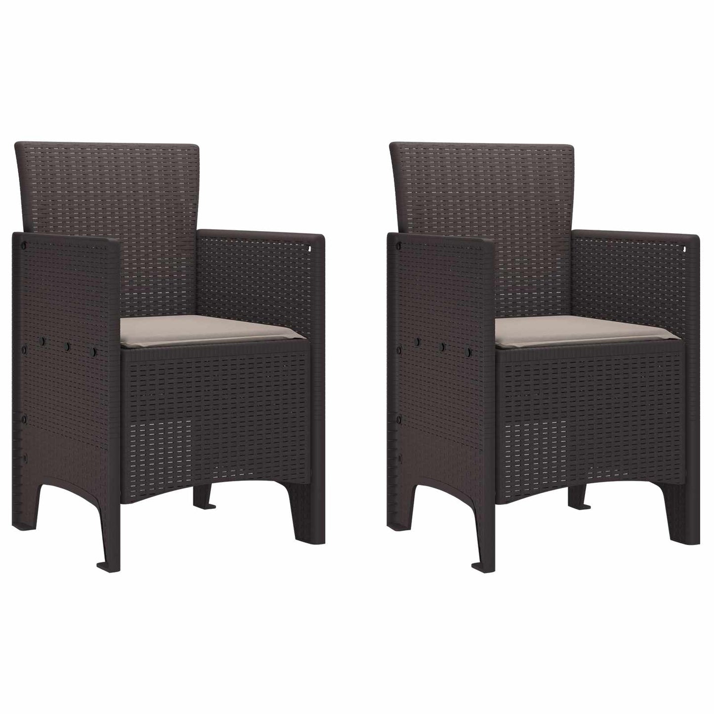 Sedia da Giardino 2 pcs Marrone 53 x 49 x 85 cm Polipropilene