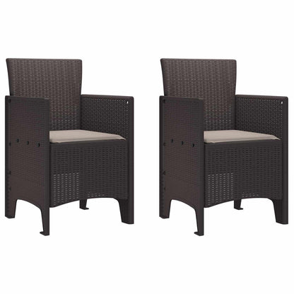 Sedia da Giardino 2 pcs Marrone 53 x 49 x 85 cm Polipropilene