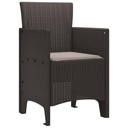 Sedia da Giardino 2 pcs Marrone 53 x 49 x 85 cm Polipropilene