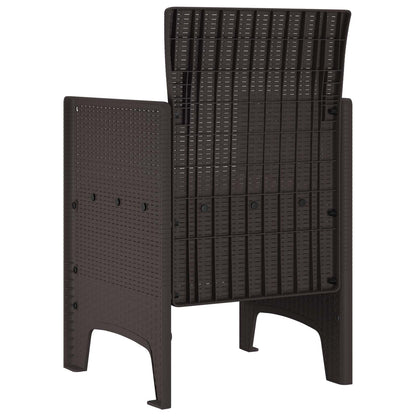 Sedia da Giardino 2 pcs Marrone 53 x 49 x 85 cm Polipropilene