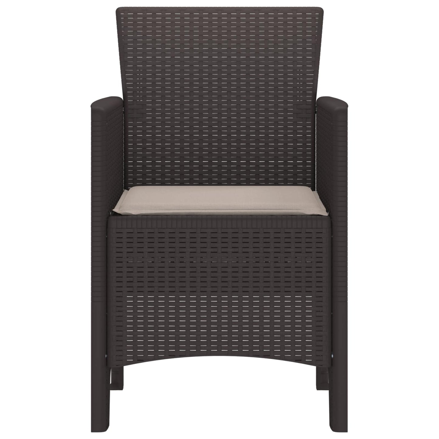 Sedia da Giardino 2 pcs Marrone 53 x 49 x 85 cm Polipropilene