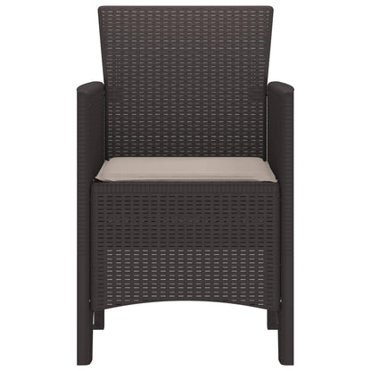 Sedia da Giardino 2 pcs Marrone 53 x 49 x 85 cm Polipropilene