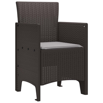Sedia da Giardino 2 pcs Marrone 53 x 49 x 85 cm Polipropilene