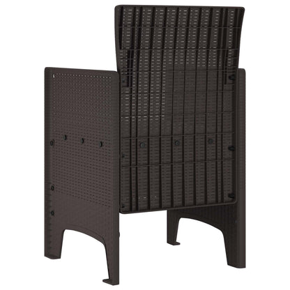 Sedia da Giardino 2 pcs Marrone 53 x 49 x 85 cm Polipropilene
