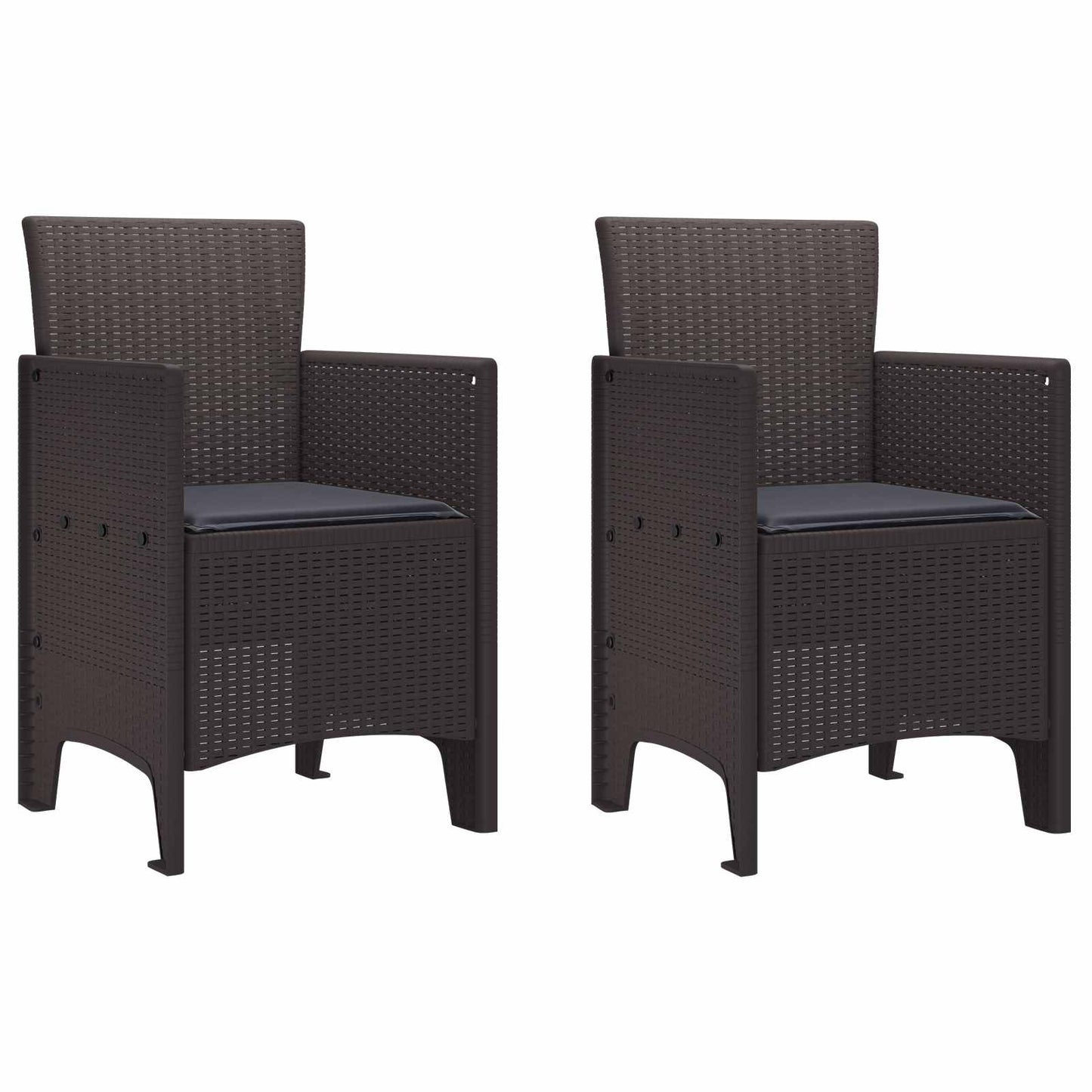 Sedia da Giardino 2 pcs Marrone 53 x 49 x 85 cm Polipropilene