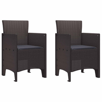 Sedia da Giardino 2 pcs Marrone 53 x 49 x 85 cm Polipropilene