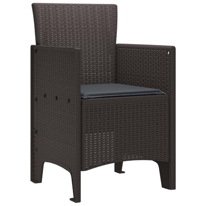Sedia da Giardino 2 pcs Marrone 53 x 49 x 85 cm Polipropilene