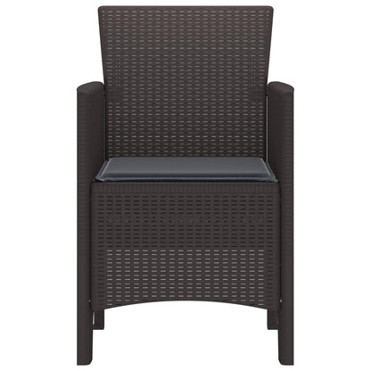 Sedia da Giardino 2 pcs Marrone 53 x 49 x 85 cm Polipropilene