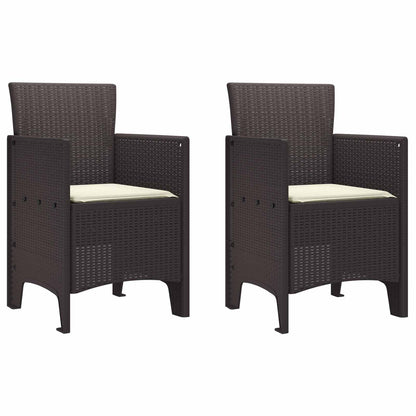 Sedia da Giardino 2 pcs Marrone 53 x 49 x 85 cm Polipropilene