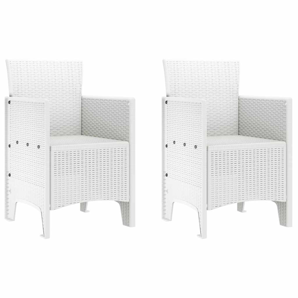 Sedia da Giardino 2 pcs Bianco 53 x 49 x 85 cm Polipropilene