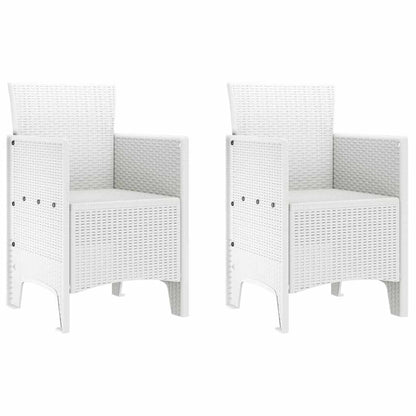 Sedia da Giardino 2 pcs Bianco 53 x 49 x 85 cm Polipropilene