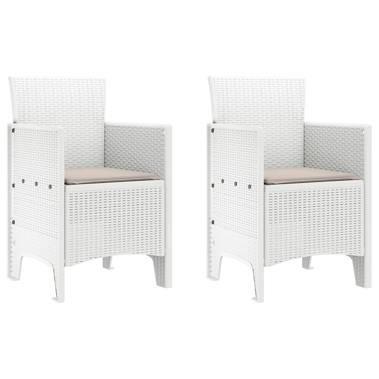Sedia da Giardino 2 pcs Bianco 53 x 49 x 85 cm Polipropilene