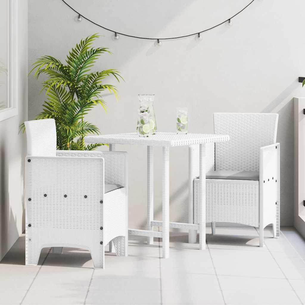 Sedia da Giardino 2 pcs Bianco 53 x 49 x 85 cm Polipropilene