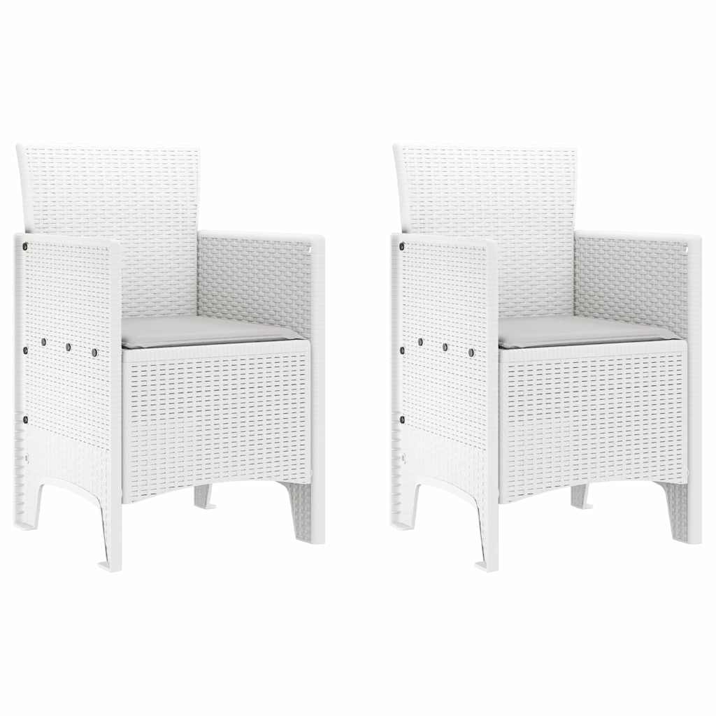 Sedia da Giardino 2 pcs Bianco 53 x 49 x 85 cm Polipropilene