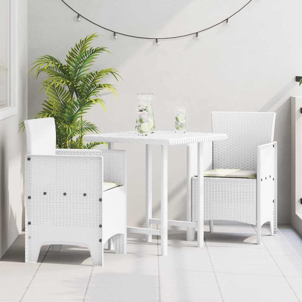 Sedia da Giardino 2 pcs Bianco 53 x 49 x 85 cm Polipropilene