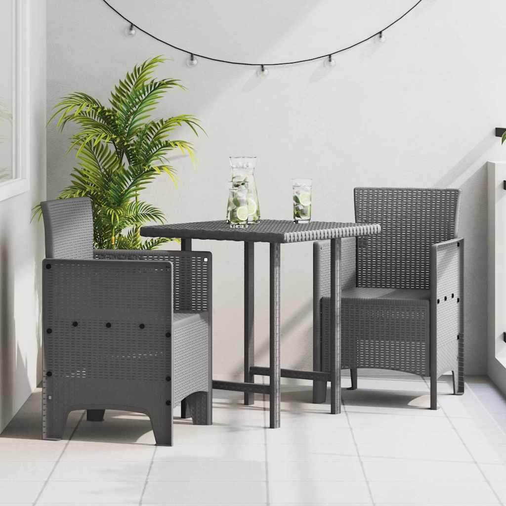 Sedia da Giardino 2 pcs Grigio chiaro 53 x 49 x 85 cm