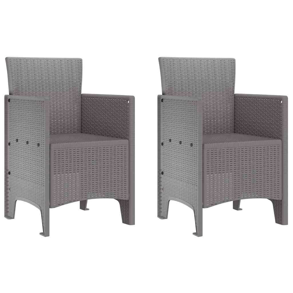 Sedia da Giardino 2 pcs Grigio chiaro 53 x 49 x 85 cm