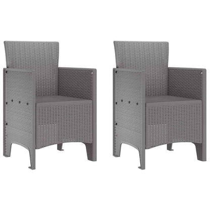 Sedia da Giardino 2 pcs Grigio chiaro 53 x 49 x 85 cm