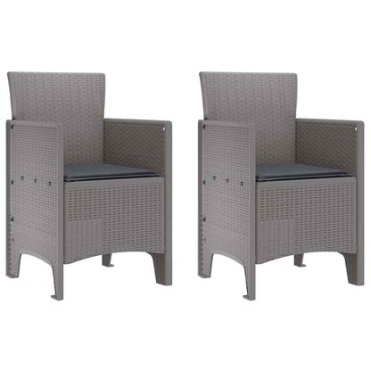 Sedia da Giardino 2 pcs Grigio chiaro 53 x 49 x 85 cm