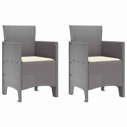 Sedia da Giardino 2 pcs Grigio chiaro 53 x 49 x 85 cm