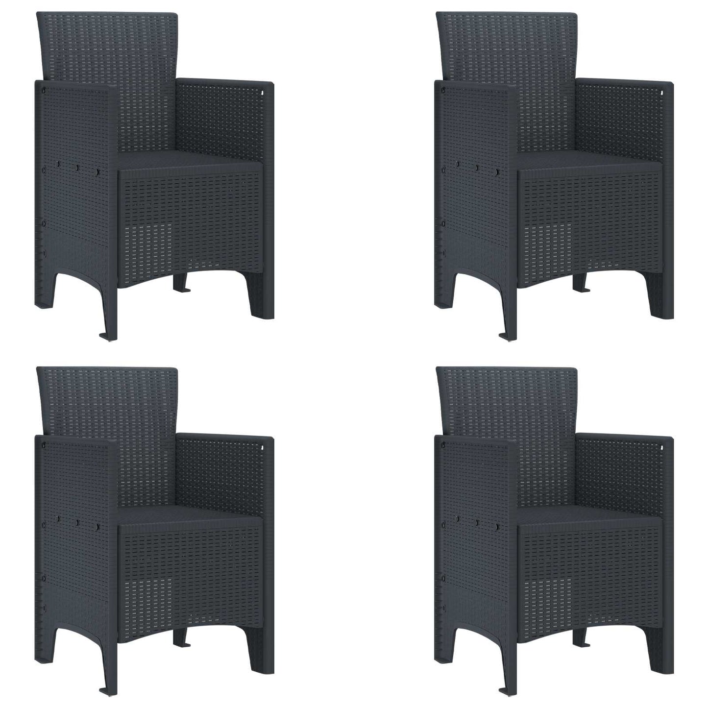 Sedia da Giardino 4 pcs Antracite 53 x 49 x 85 cm Polipropilene